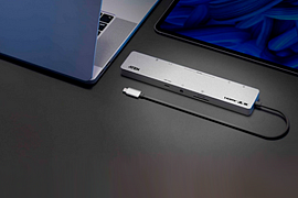 Многопортовая док-станция ATEN UH3240 11-в-1 с USB-C и функцией Power Pass-Through